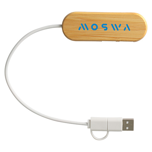 Picture of Bamboo Dual Port USB & Type-C Hub