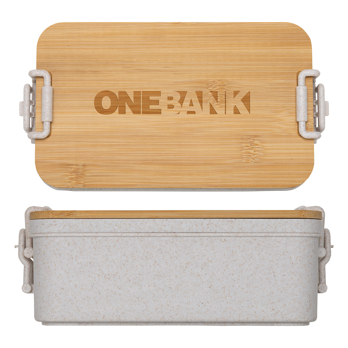 Picture of Chuckwagon Stackable Lunch Box With Bamboo Lid & Utensils