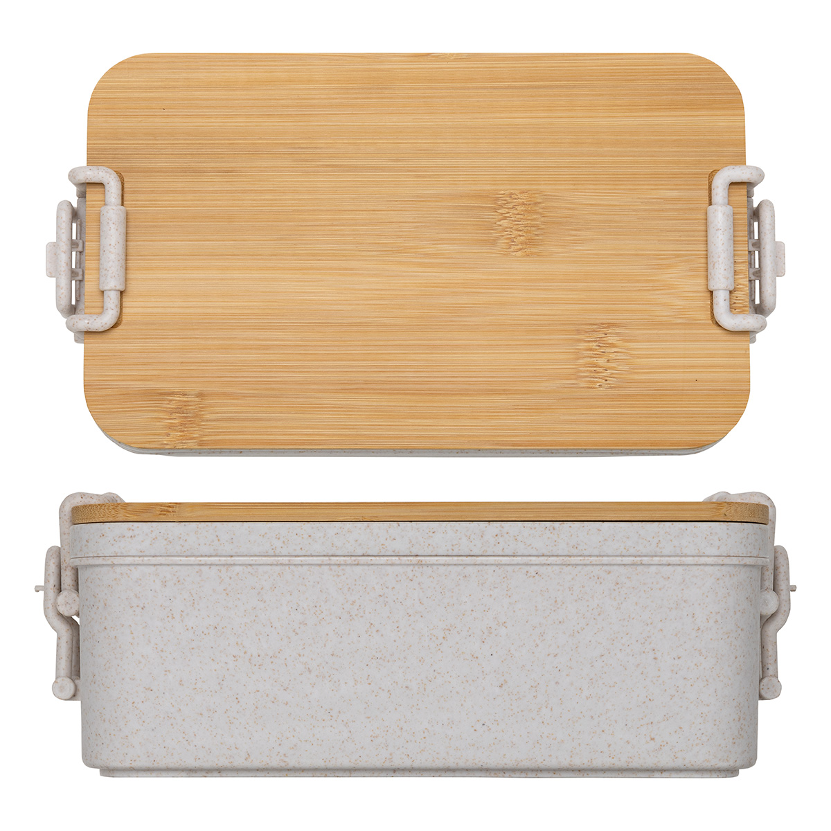 Picture of Chuckwagon Stackable Lunch Box With Bamboo Lid & Utensils