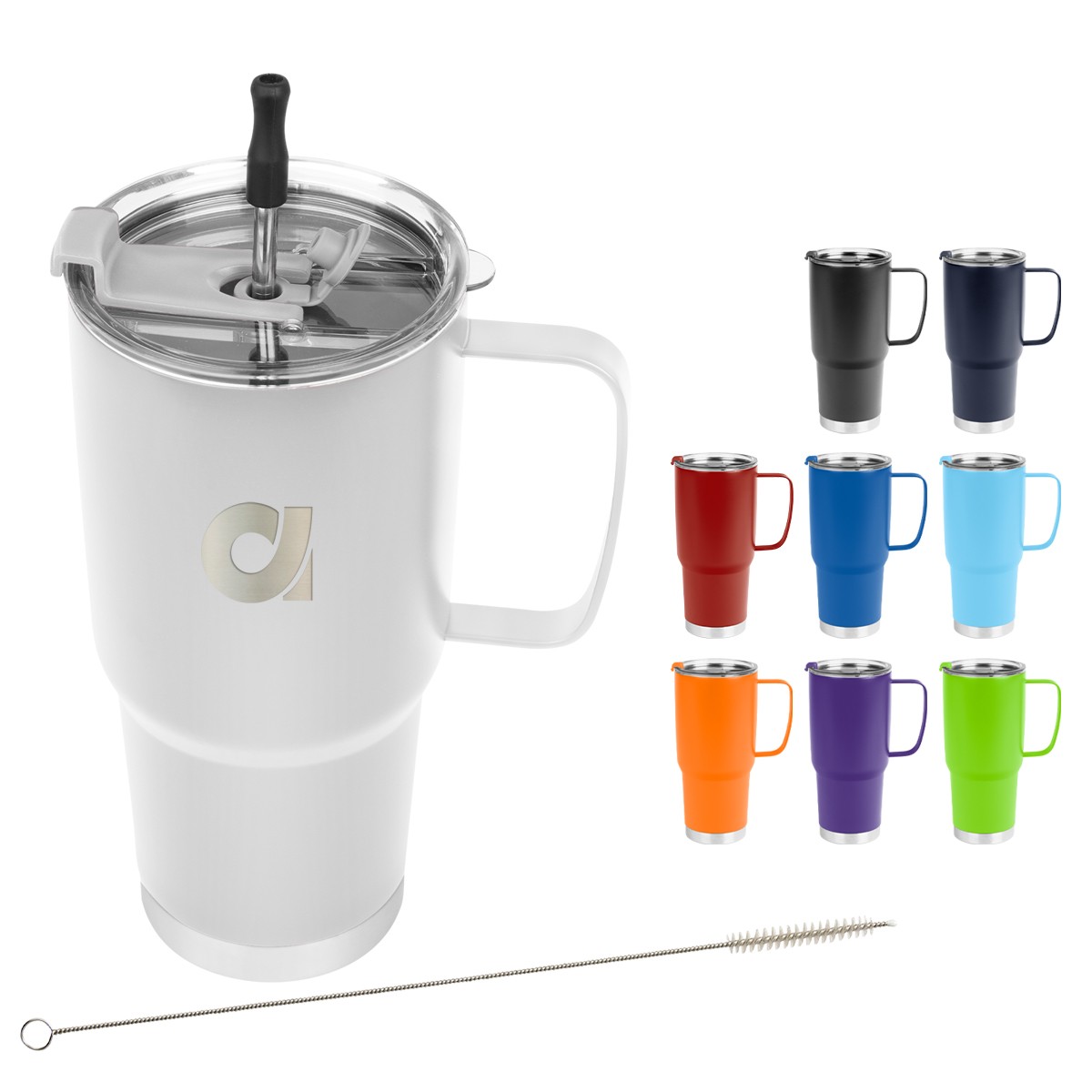 Picture of 30 Oz. Lisbon Stainless Steel Tumbler With Straw