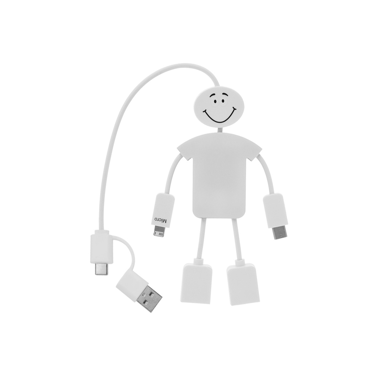 Picture of Techmate 3-in-1 Charging Cable & Usb Hub 2.0