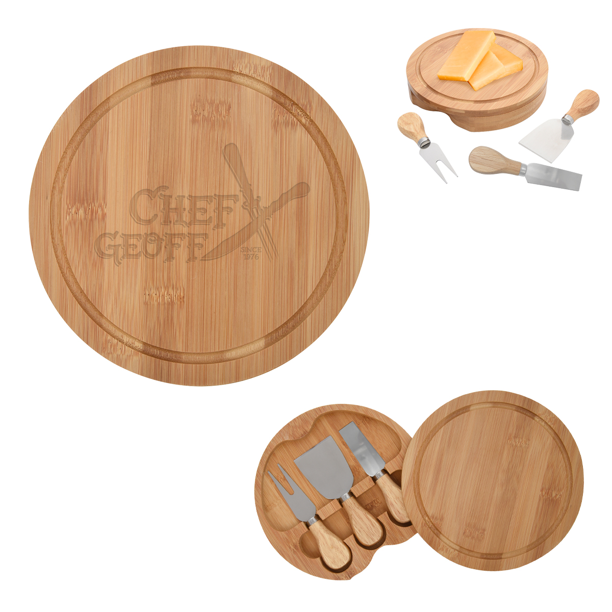 Picture of 3-piece Bamboo Cheese Server Kit