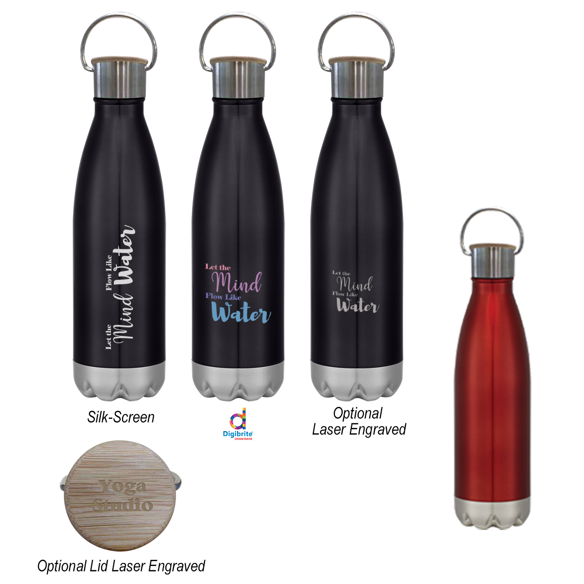 Picture of 16 Oz. Swiggy Stainless Steel Bottle With Bamboo Lid