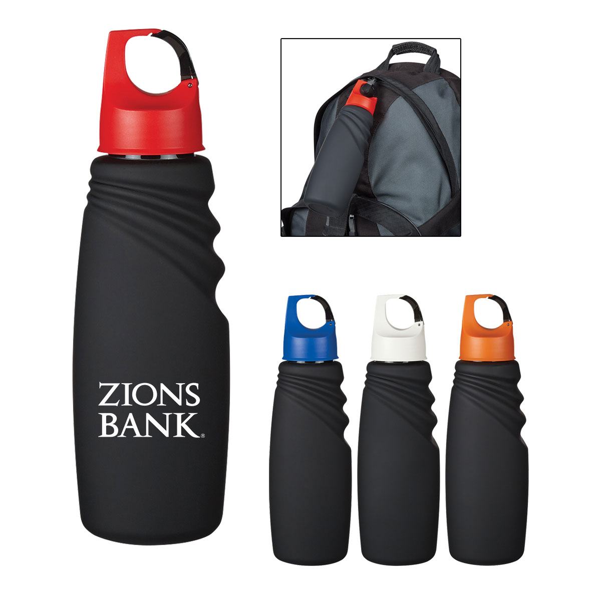 Picture of 24 Oz. Matte Finish Crest Carabiner Sports Bottle