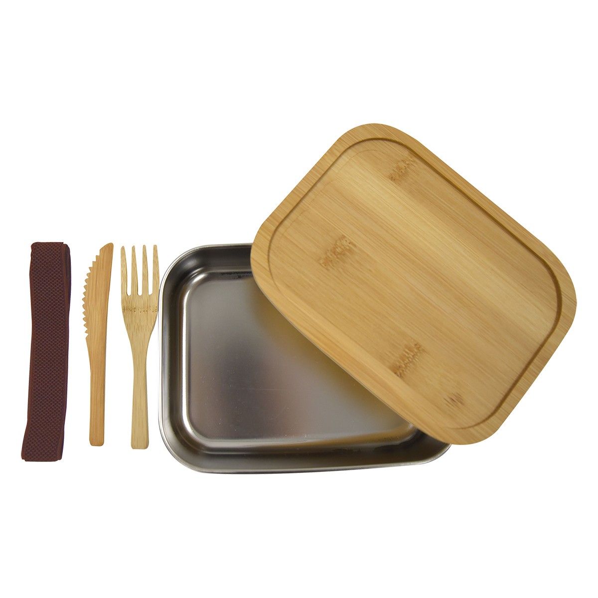 Picture of Sophisticate Stainless & Bamboo Bento Box