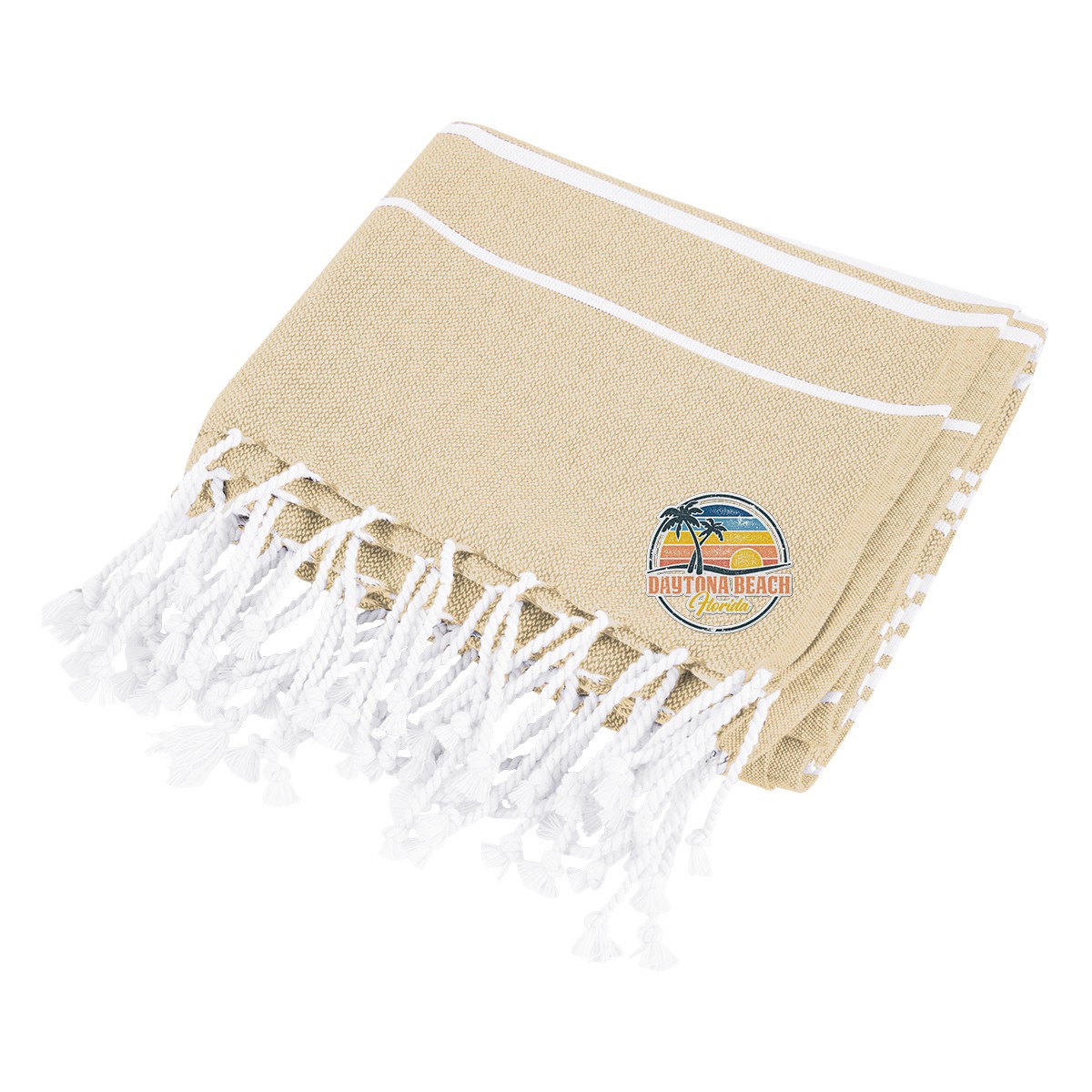 Picture of Recycled Beach Blanket With Tassel Fringe