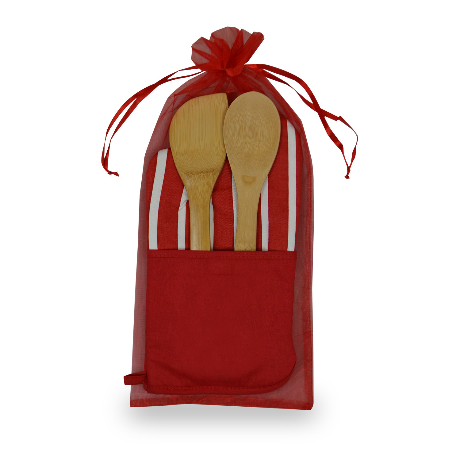Picture of Chef's Therma-Grip Striped Oven Mitt Bamboo Combo