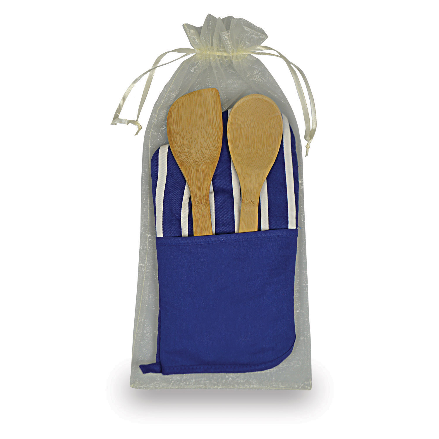 Picture of Chef's Therma-Grip Striped Oven Mitt Bamboo Combo