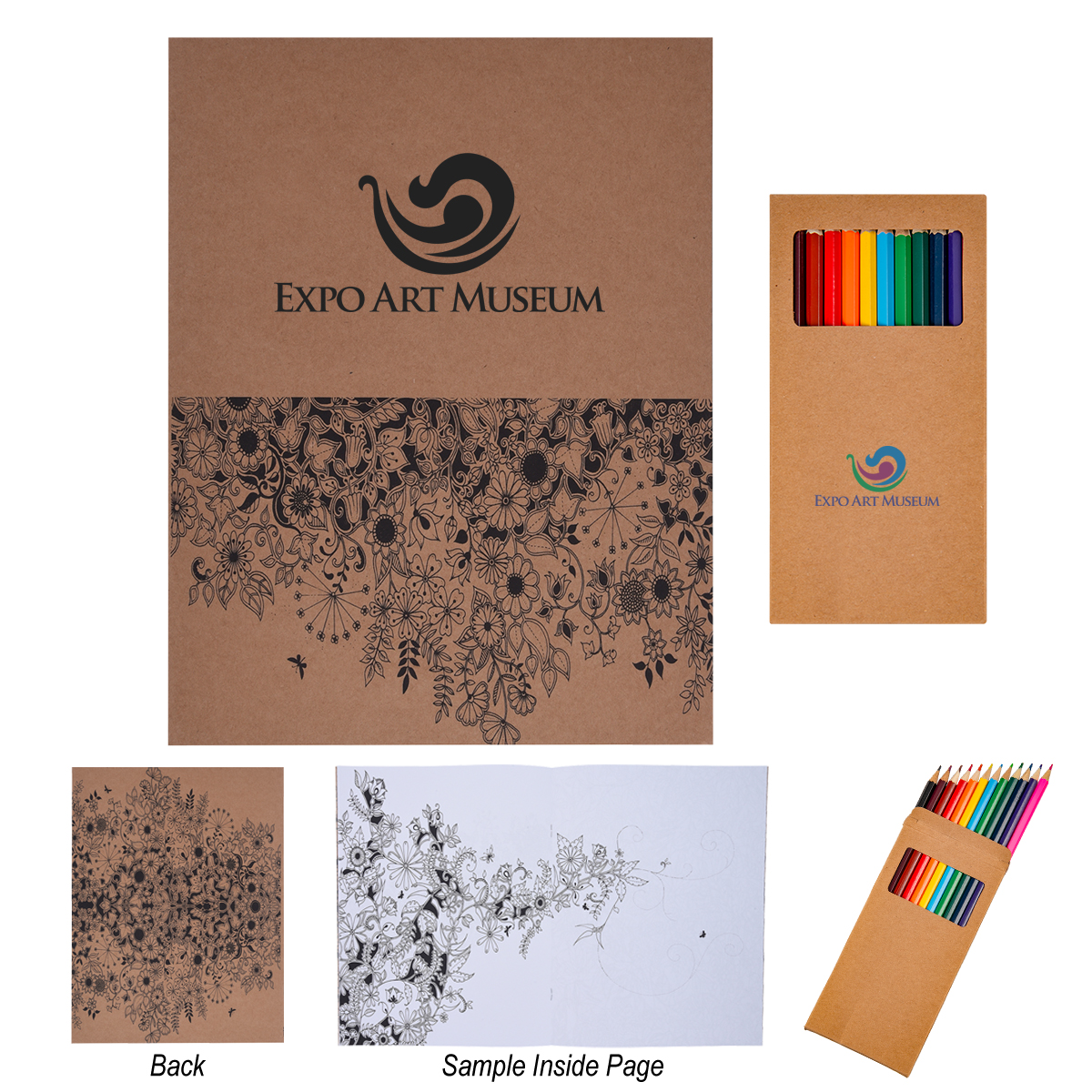 Picture of Adult Coloring Book With Colored Pencils