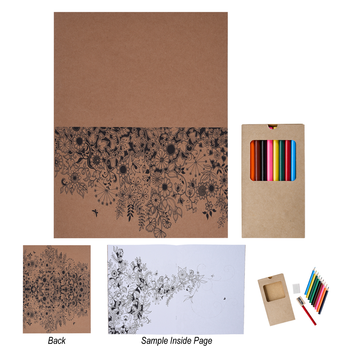 Picture of Adult Coloring Book With Colored Pencils