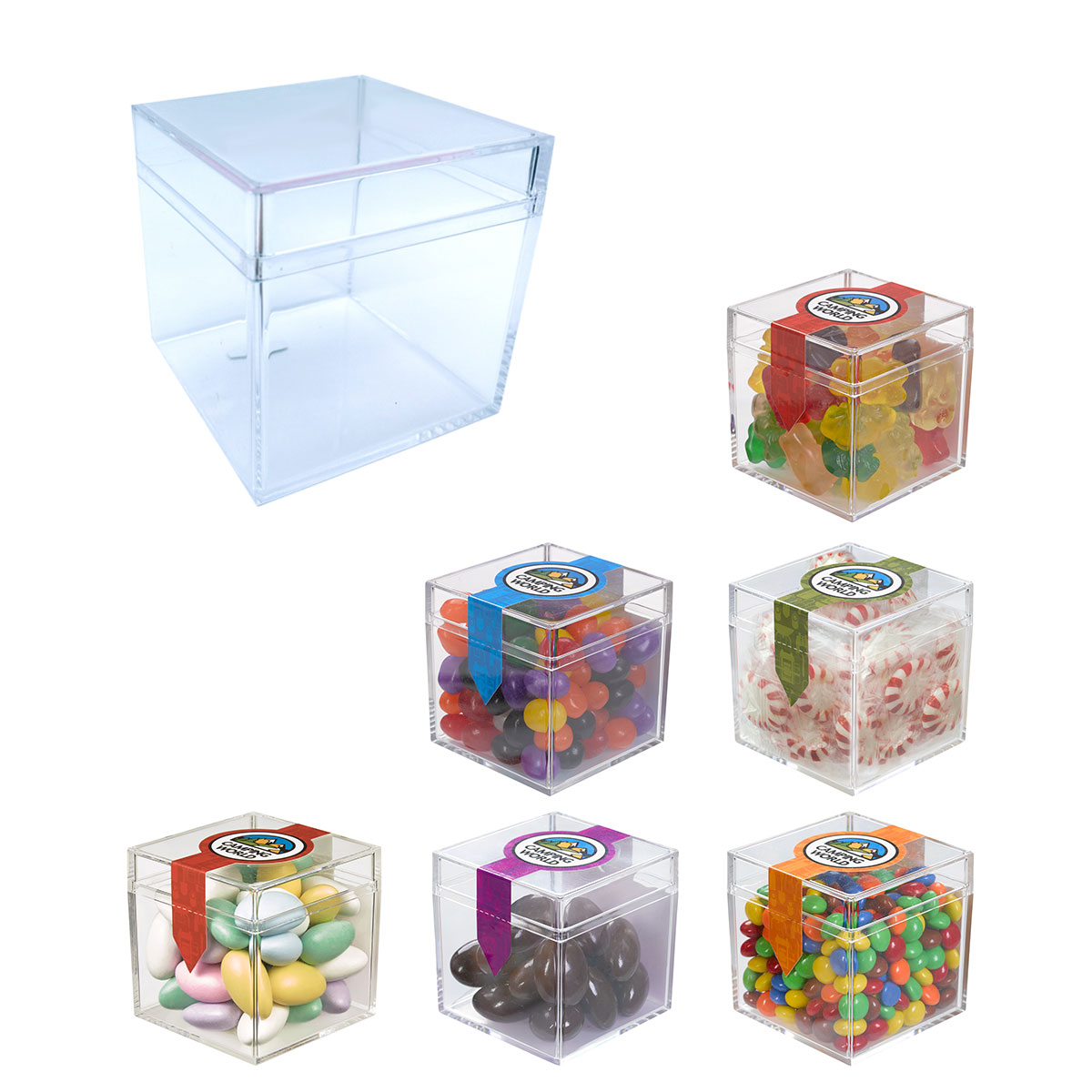 Picture of Cube Shaped Acrylic Container With Candy