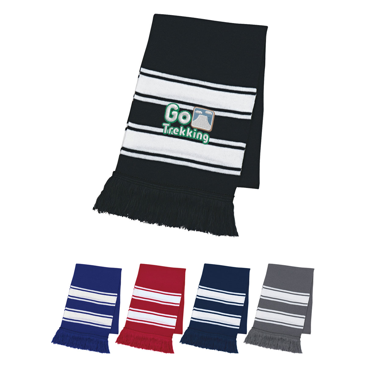 Picture of Two-tone Knit Scarf With Fringe