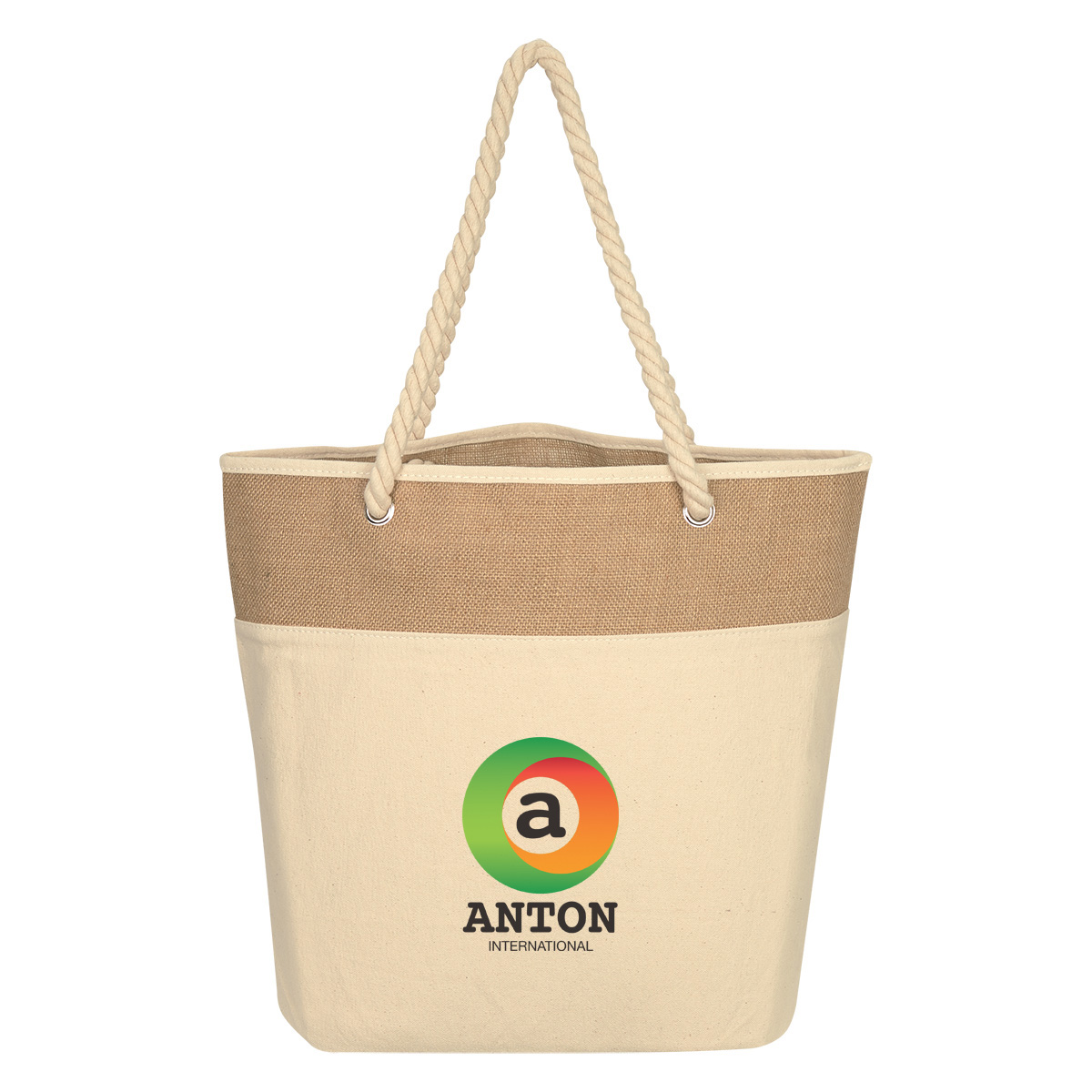 Picture of Burlap Rope Tote Bag