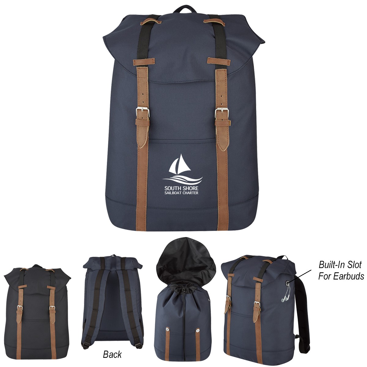 Picture of Flap Drawstring Backpack