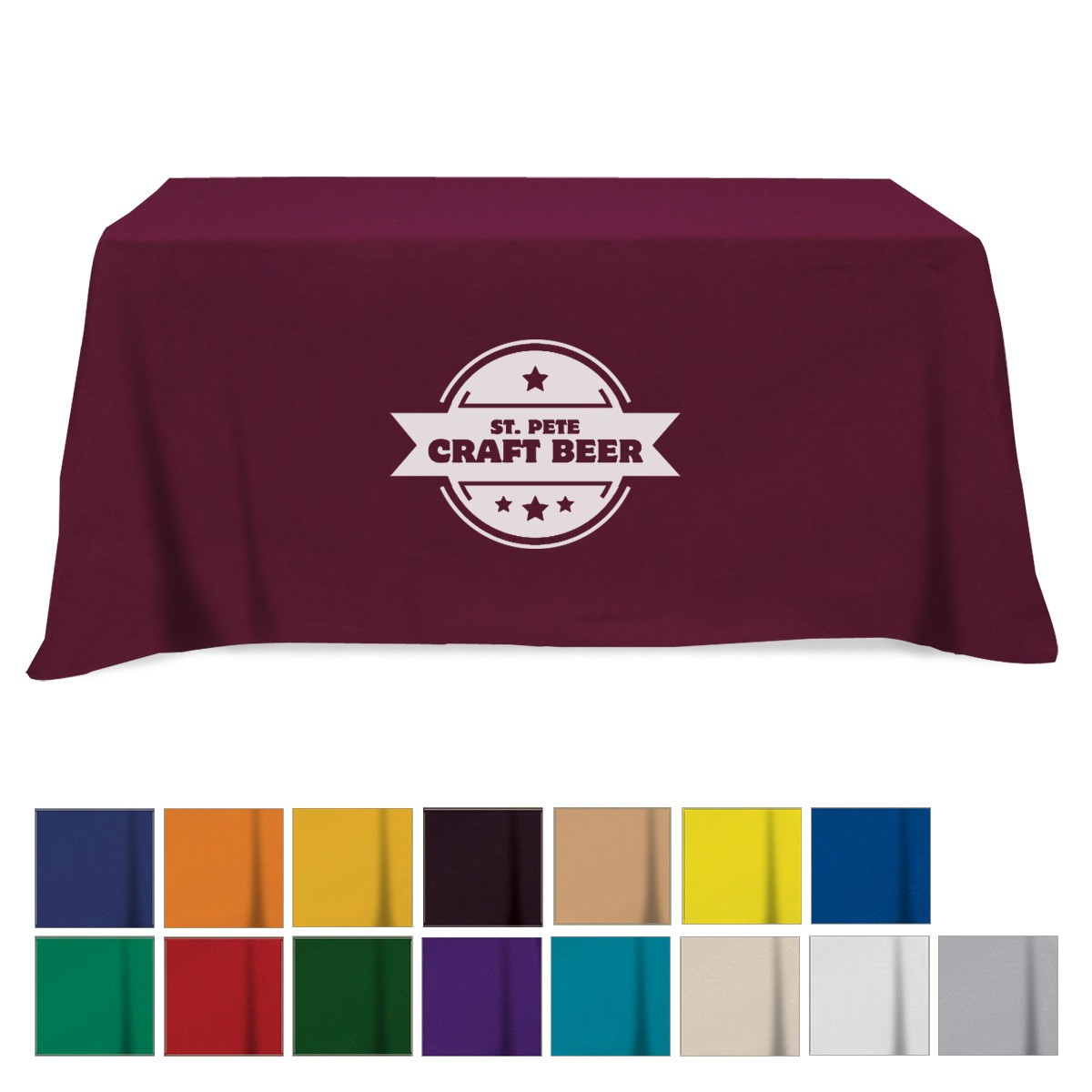 Picture of Flat Poly/cotton 3-sided Table Cover - Fits 6' Standard Table