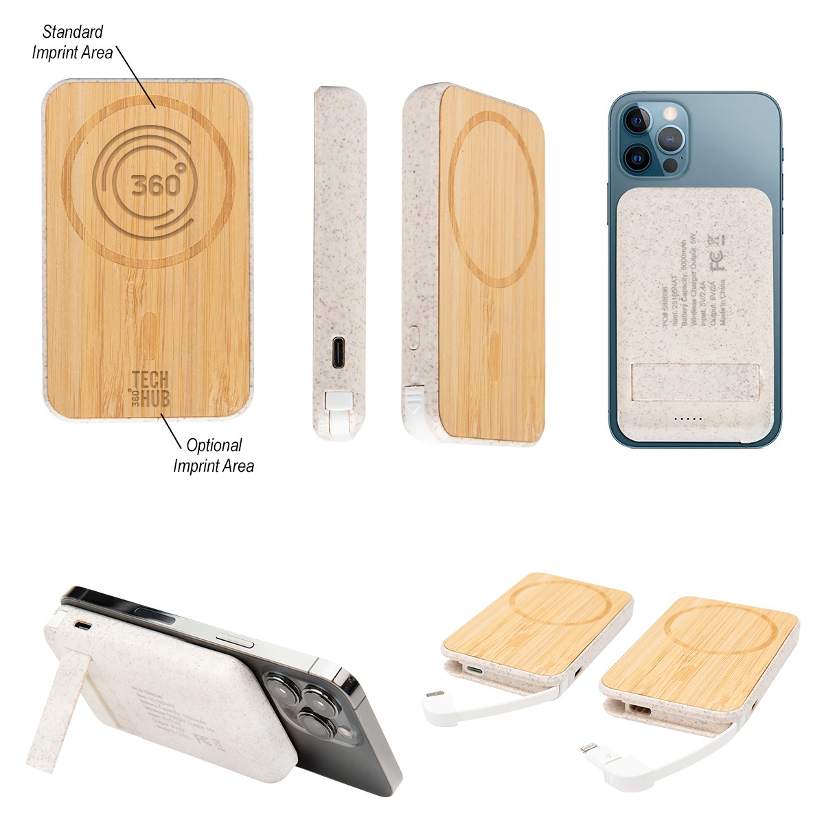 Picture of Mag Max Bamboo Wireless Charger Power Bank