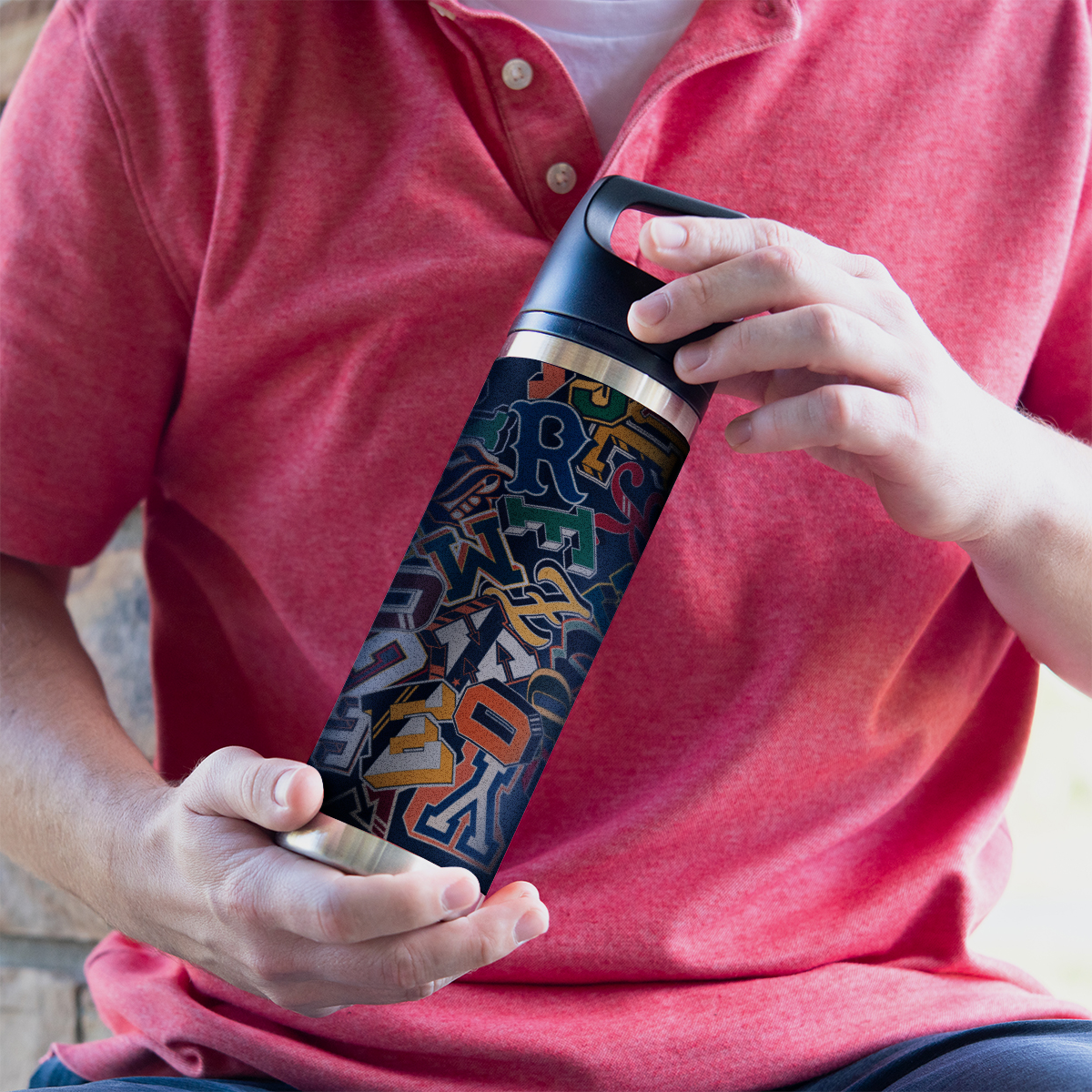 Picture of 18 Oz. Full Color Davenport Stainless Steel Bottle