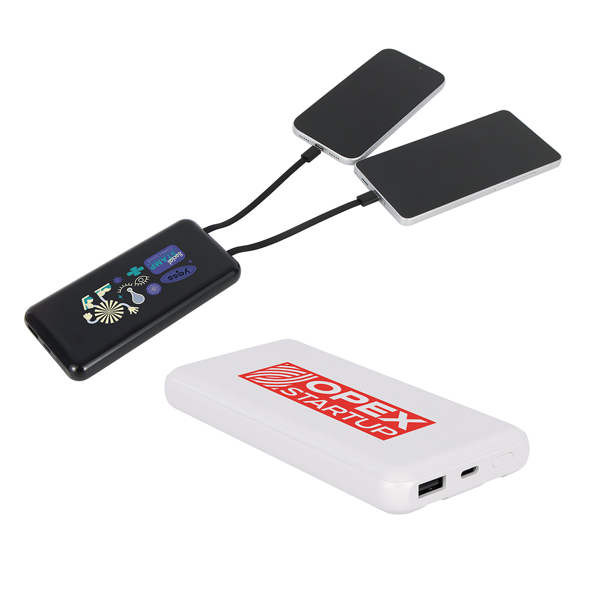 Picture of Squire 10000mAh UL Listed Power Bank with Built-In Charging Cables