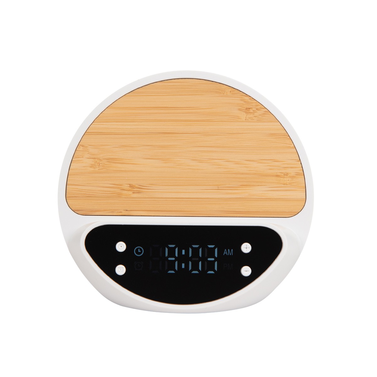 Picture of 10w Bamboo Wireless Charger With Digital Clock