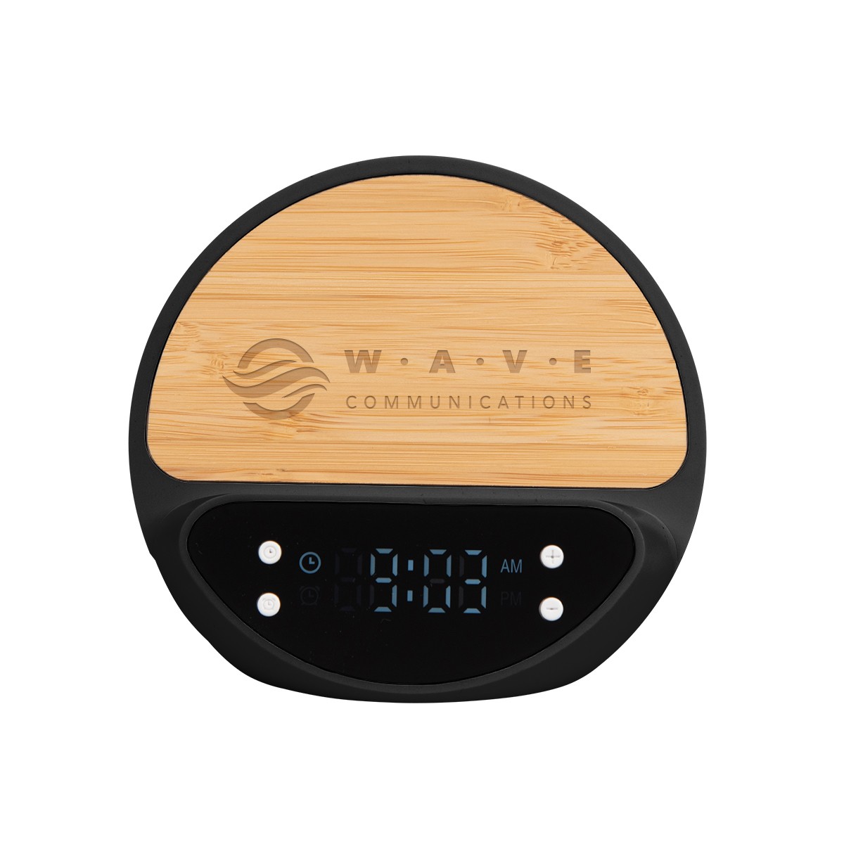Picture of 10w Bamboo Wireless Charger With Digital Clock
