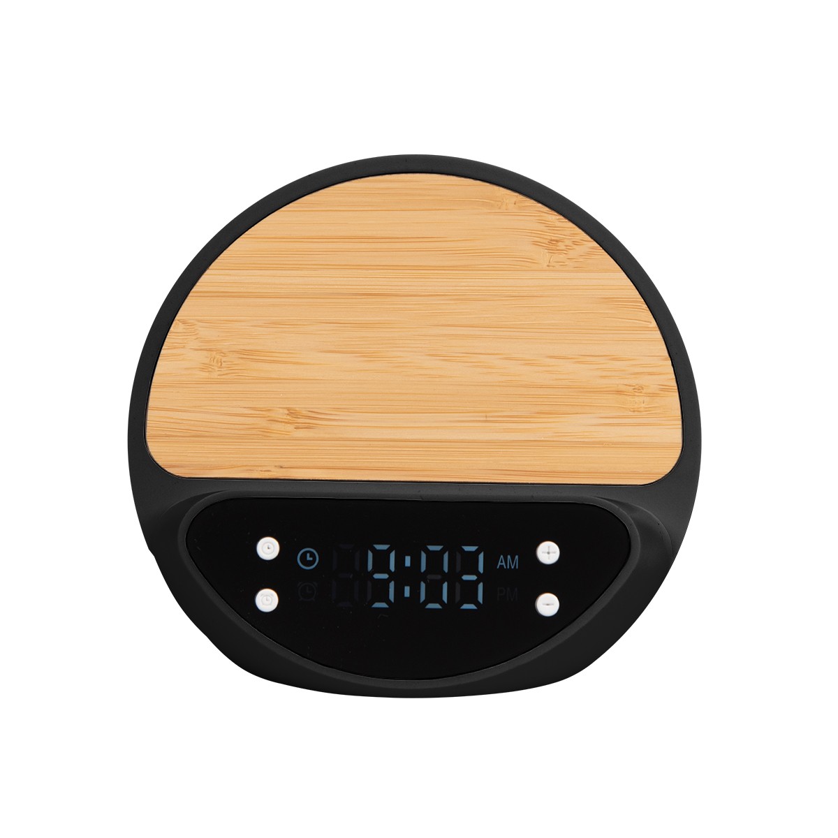 Picture of 10w Bamboo Wireless Charger With Digital Clock