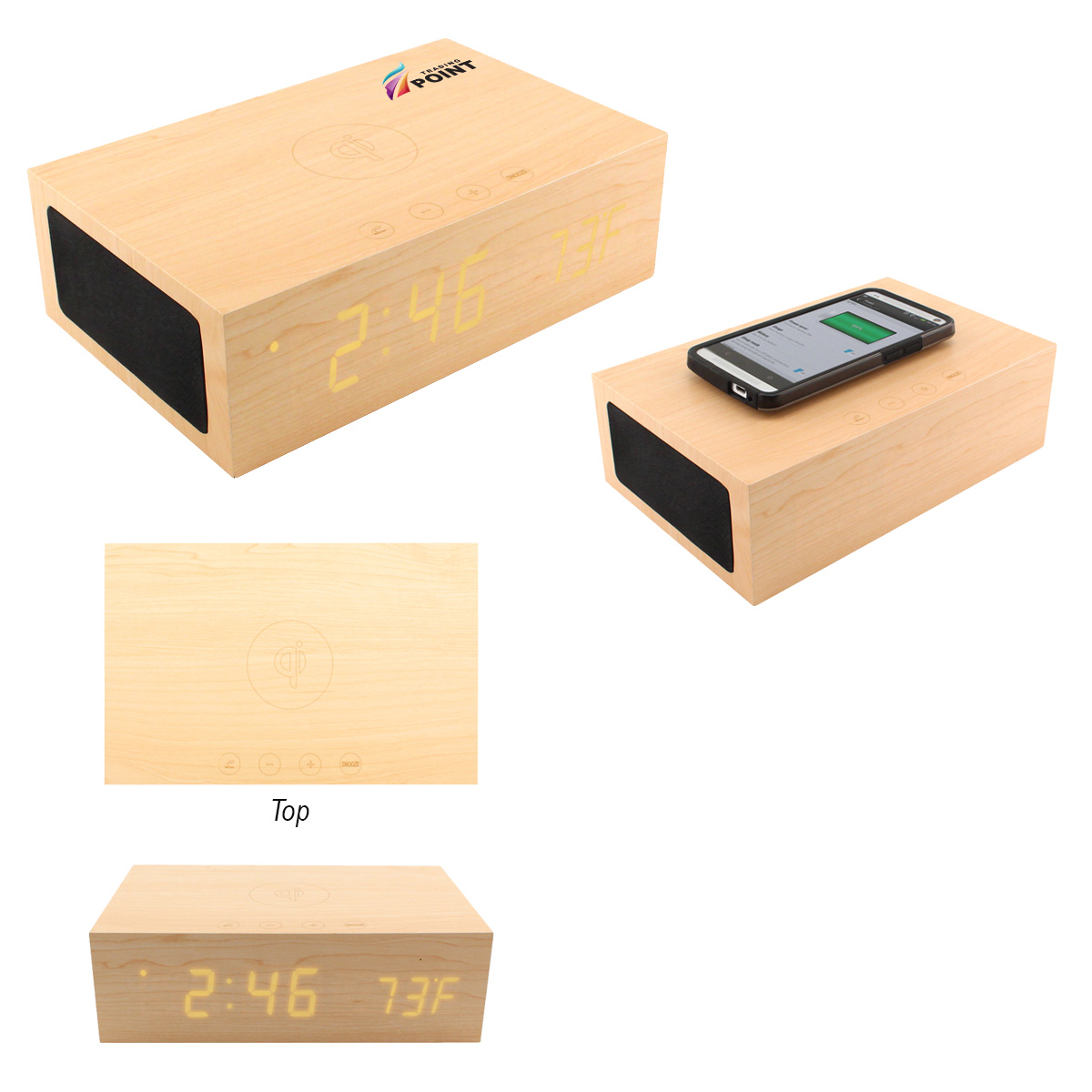 Picture of Bluesequoia Alarm Clock With Qi Charging Station And Wireless Speaker
