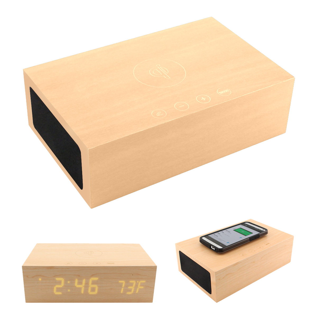 Picture of Bluesequoia Alarm Clock With Qi Charging Station And Wireless Speaker