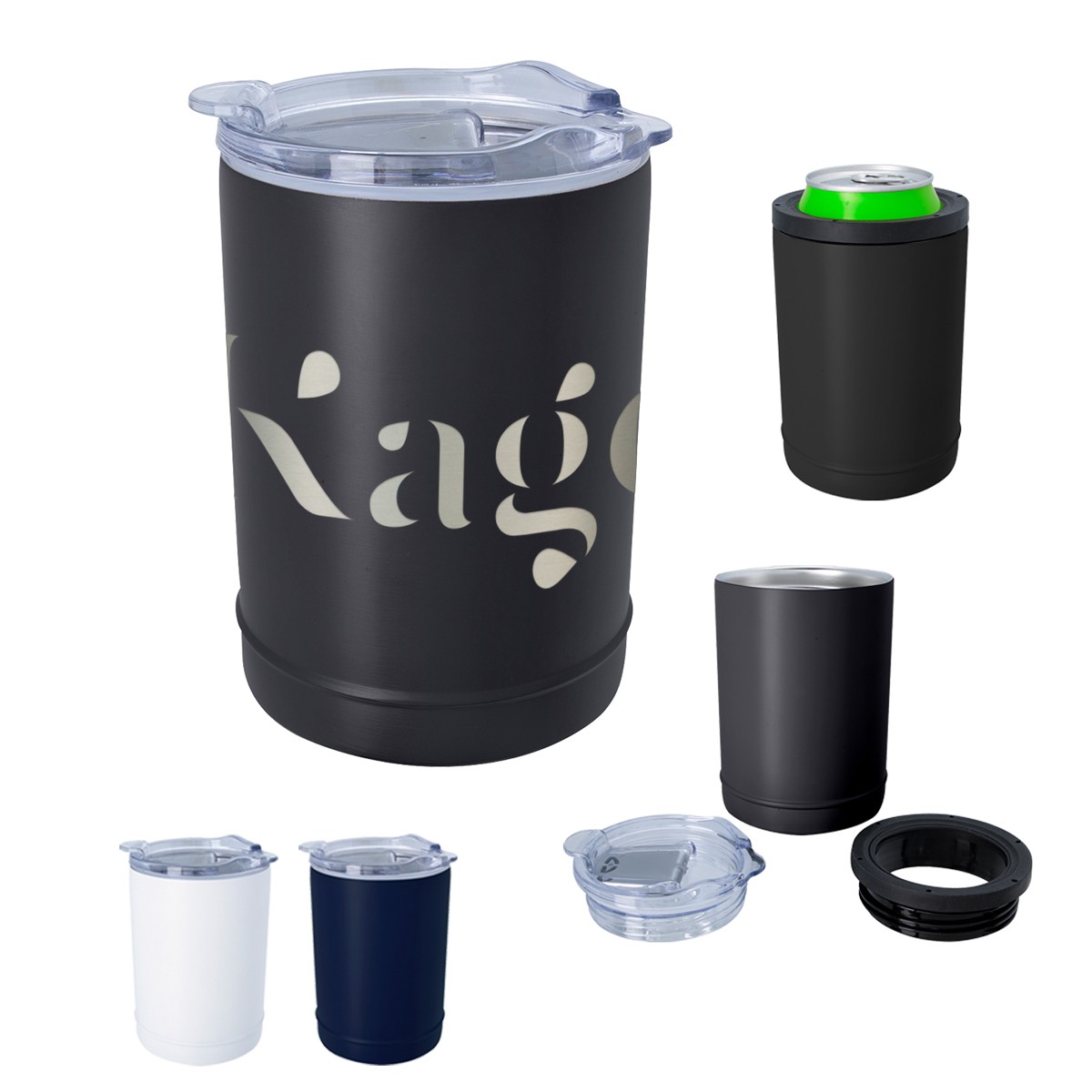 Picture of 2-in-1 Full Laser Copper Insulated Beverage Holder And Tumbler