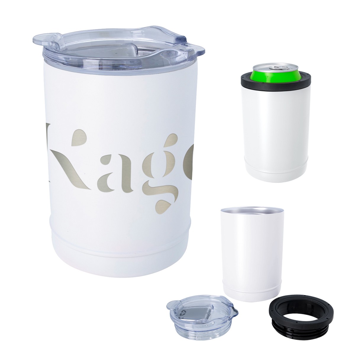 Picture of 2-in-1 Full Laser Copper Insulated Beverage Holder And Tumbler