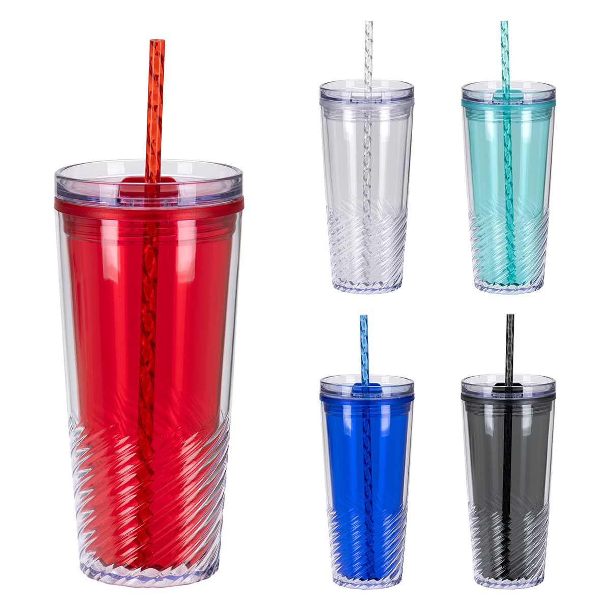 Picture of Clio 20 oz 2-in-1 Recycled Acrylic Straw Tumbler