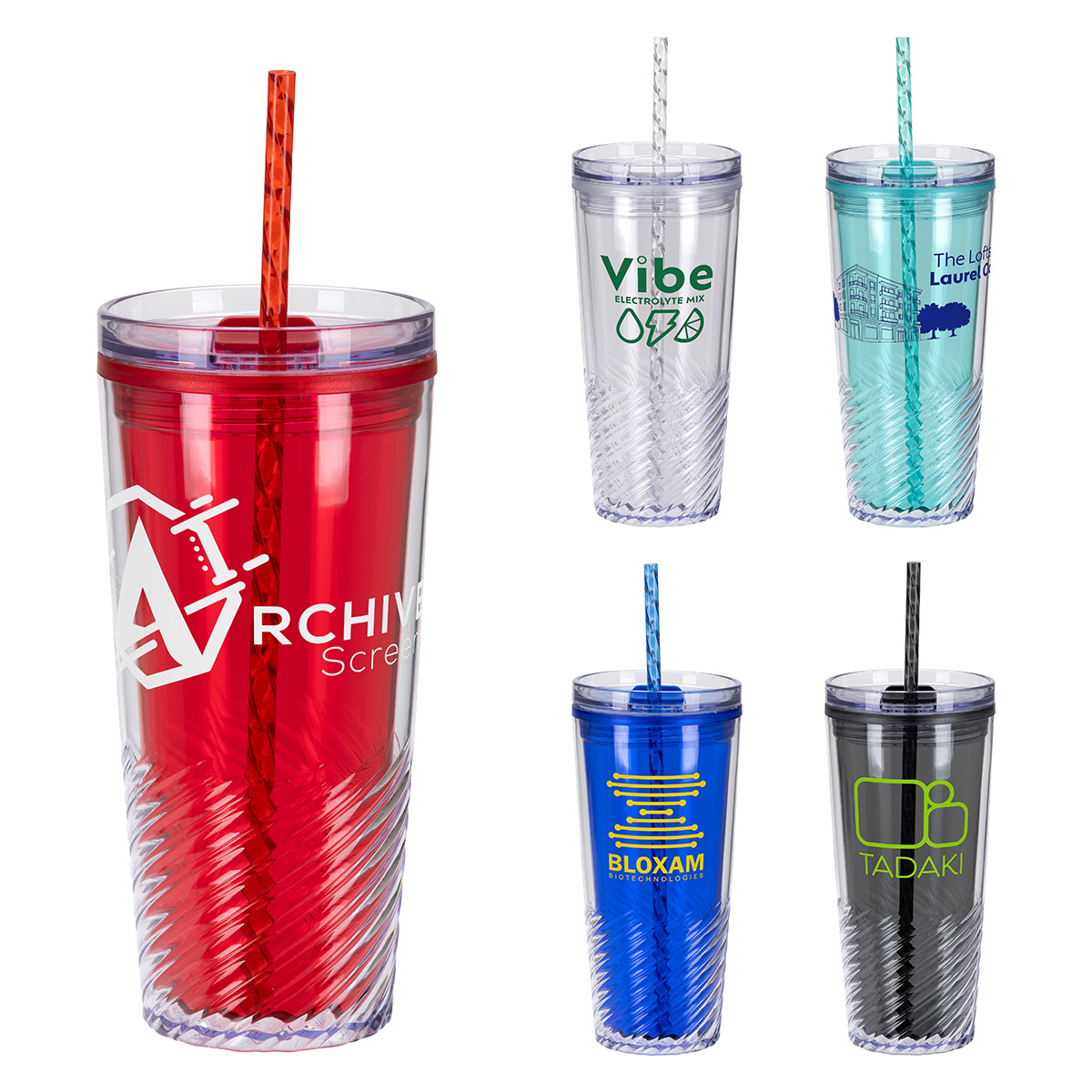 Picture of Clio 20 oz 2-in-1 Recycled Acrylic Straw Tumbler