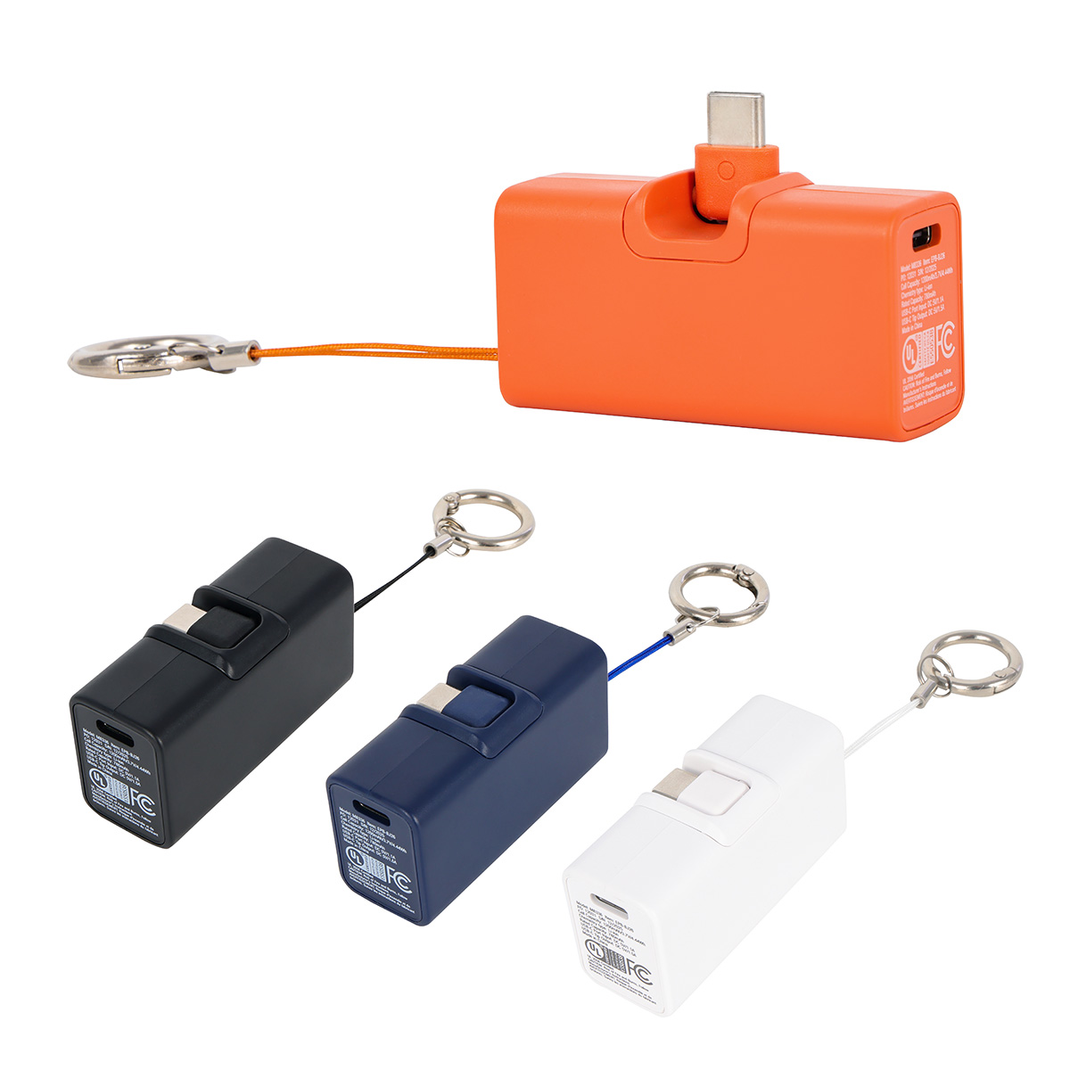 Picture of Bijou 1200mAh UL Listed Power Bank with USB-C Tip & Keyring