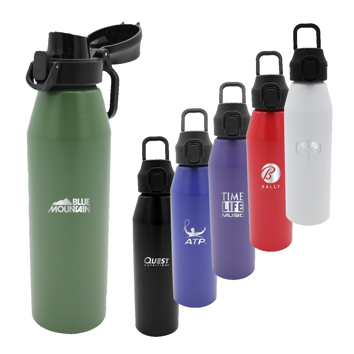Picture of 25 oz. Recycled Aluminum Bottle with Chug Lid, Laser Engraved, Small