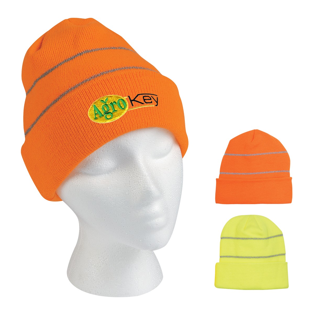 Picture of Knit Cuff Beanie With Reflective Stripes