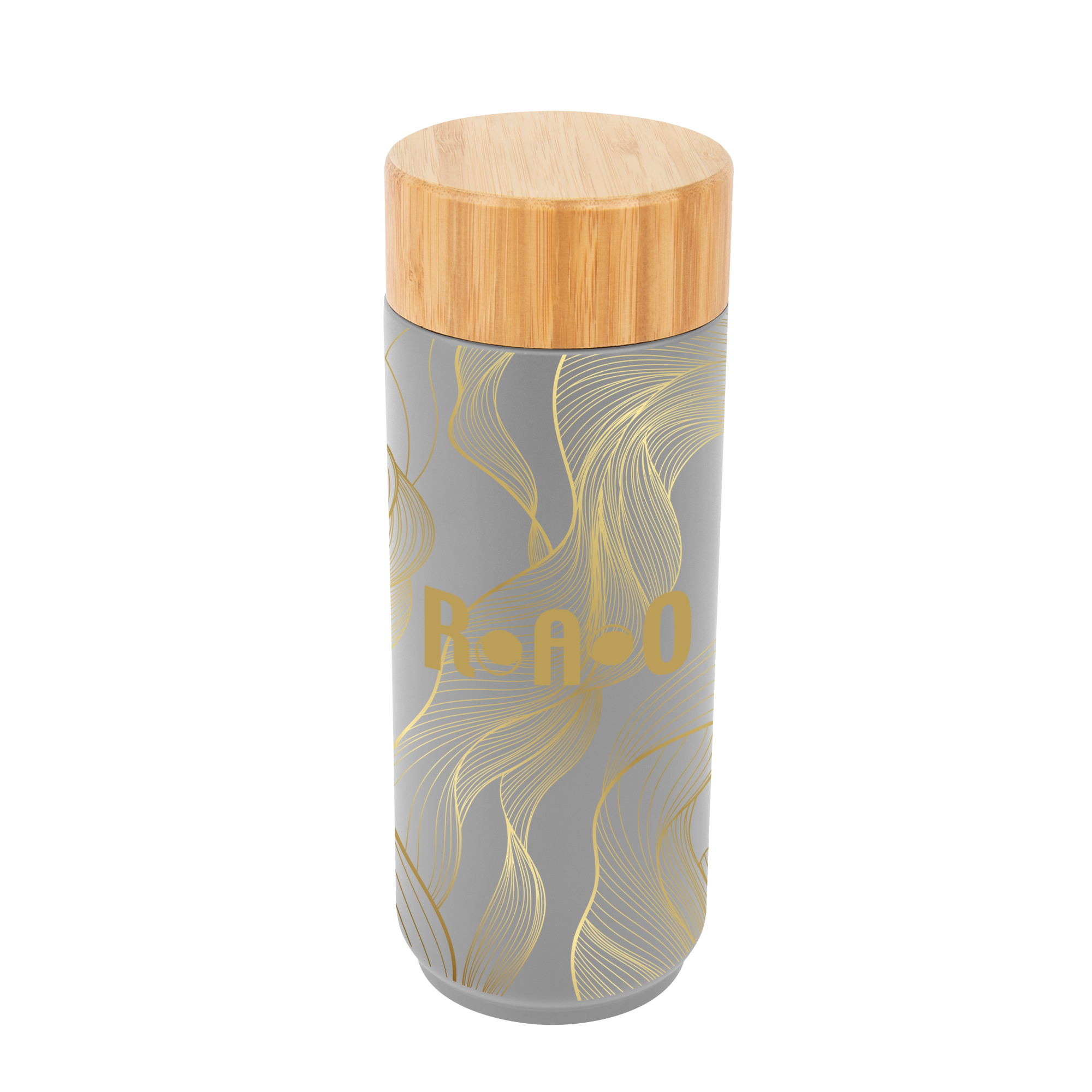 Picture of 16 Oz. Full Color Stainless Steel Lexington Bottle With Bamboo Lid