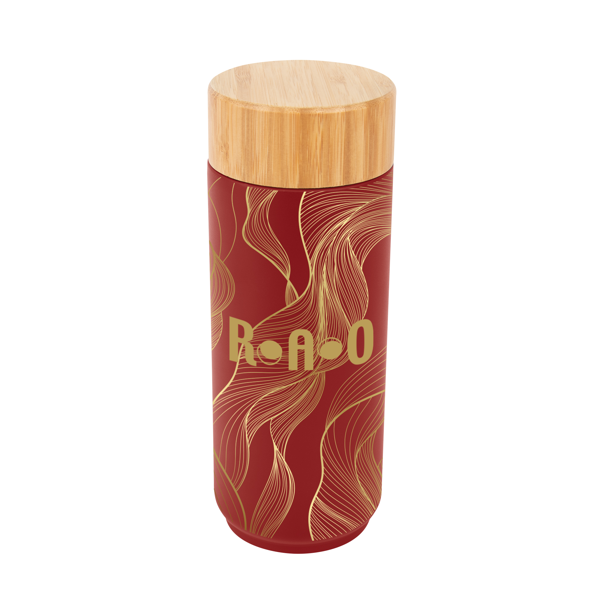 Picture of 16 Oz. Full Color Stainless Steel Lexington Bottle With Bamboo Lid