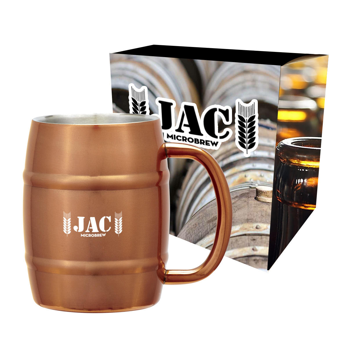 Picture of 14 Oz. Moscow Mule Barrel Mug With Custom Box