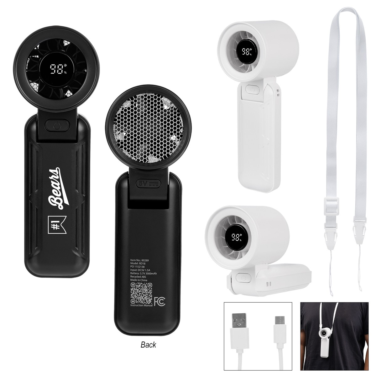Picture of Rabs Folding Fan With Digital Display