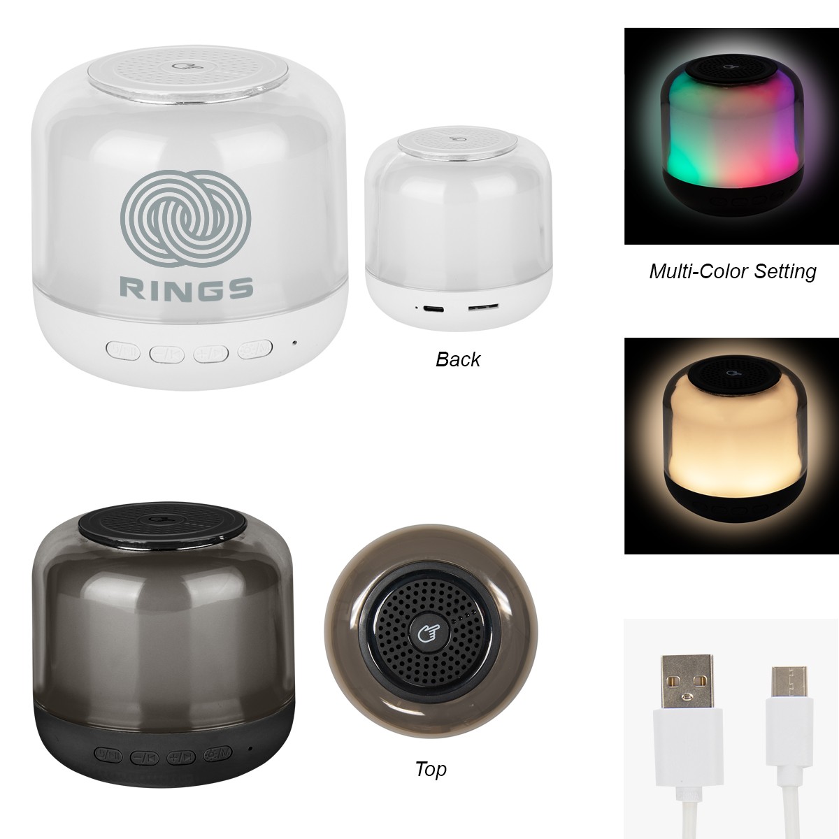Picture of Wireless Speaker With Touch Sensor Night Light
