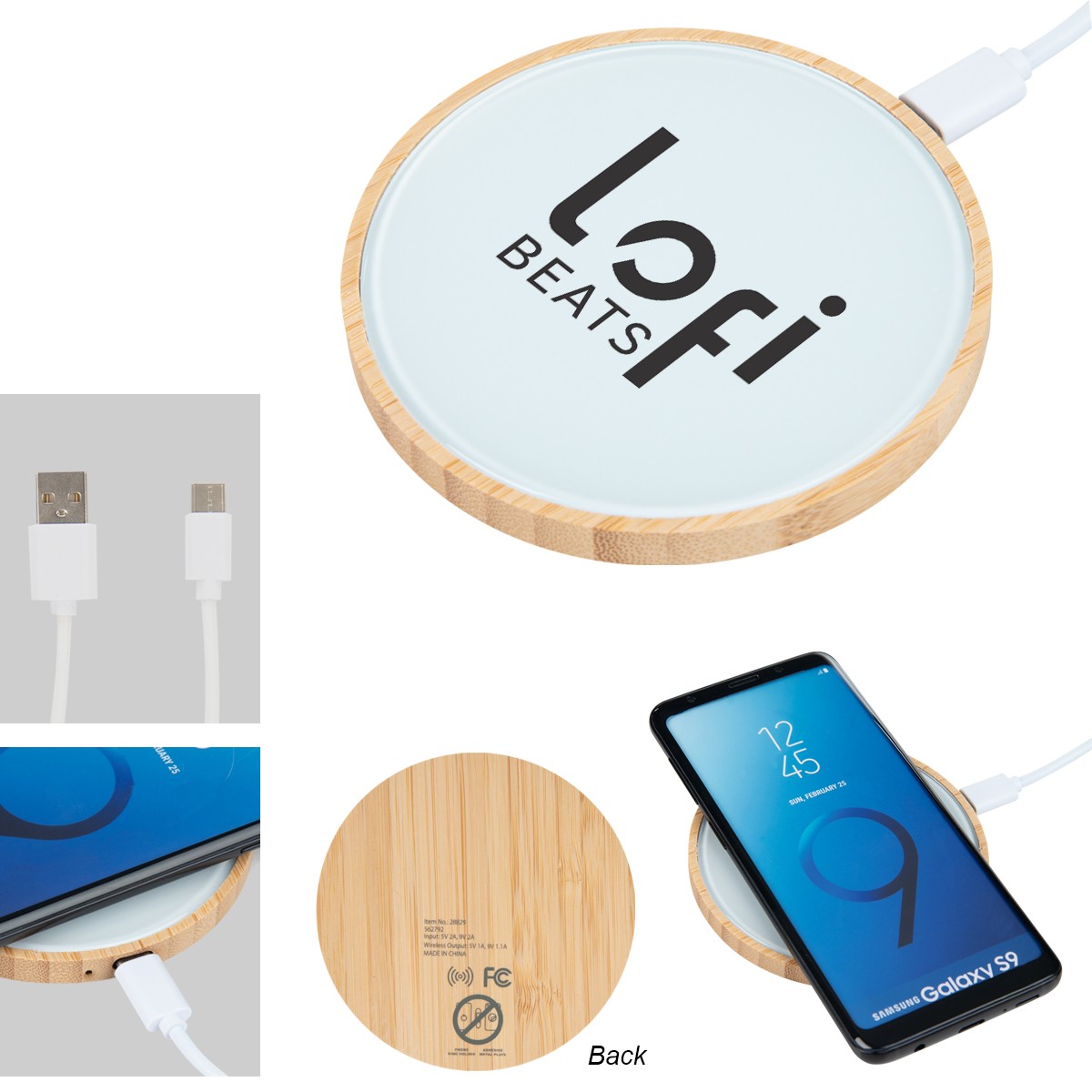 Picture of 10w Glass & Bamboo Wireless Charger