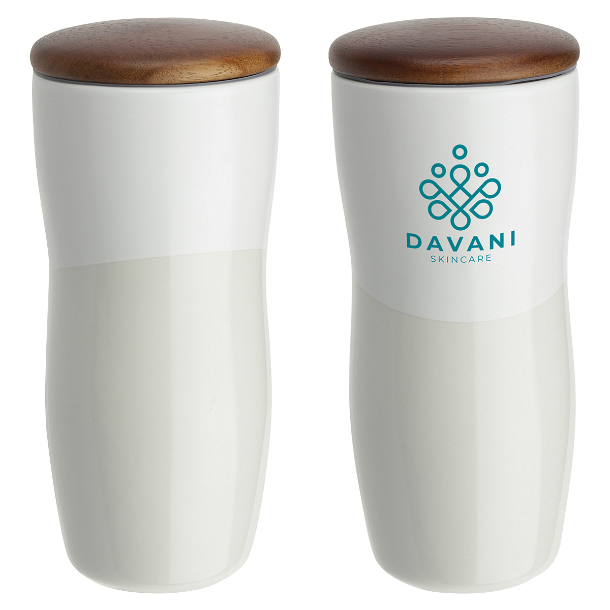 Picture of Adriano 12 oz Double-wall Ceramic Tumbler with Wood Lid