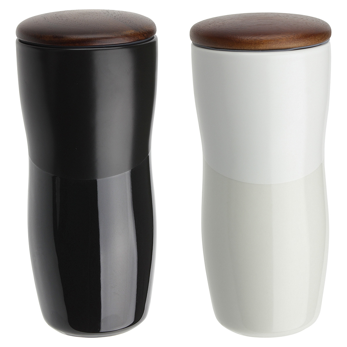 Picture of Adriano 12 oz Double-wall Ceramic Tumbler with Wood Lid