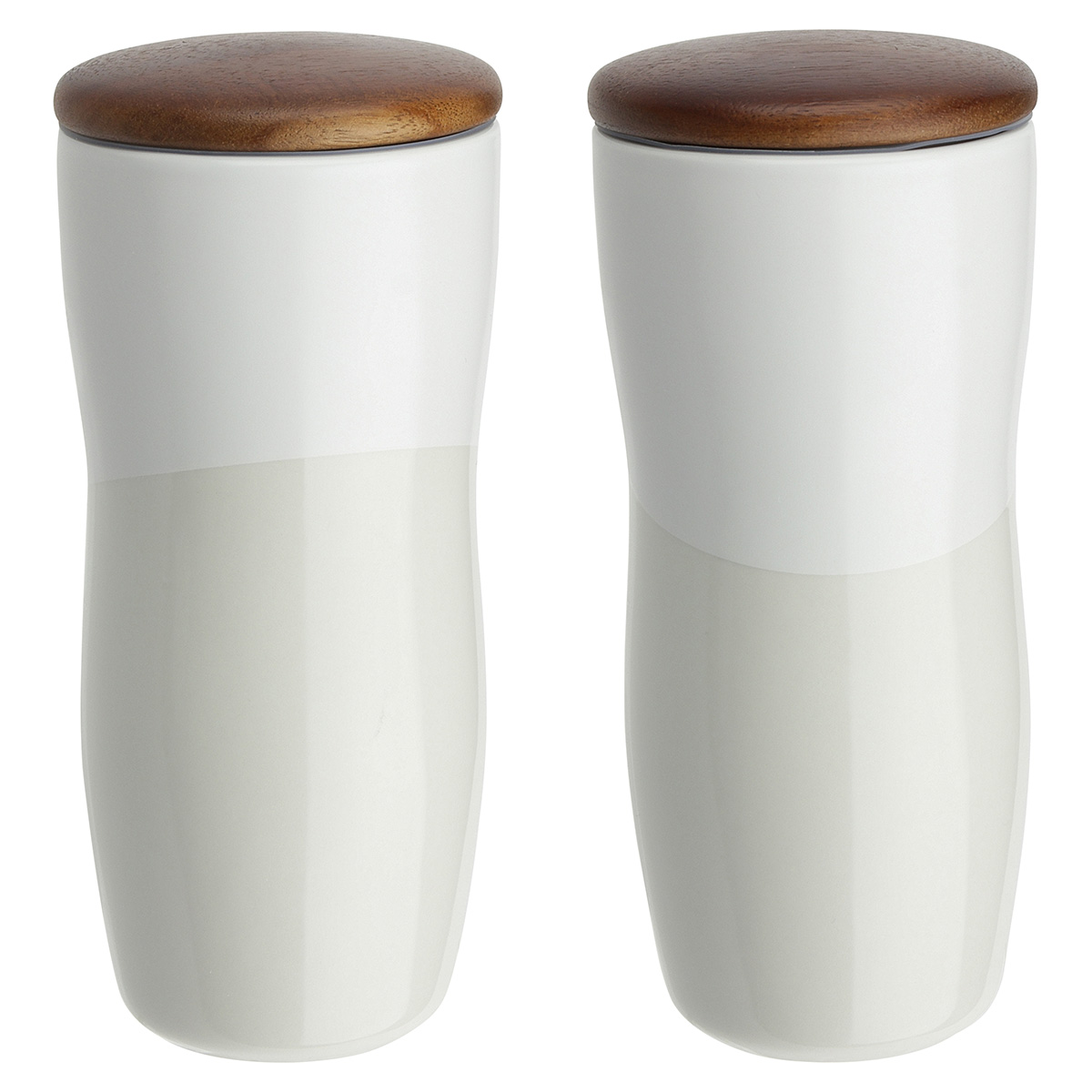 Picture of Adriano 12 oz Double-wall Ceramic Tumbler with Wood Lid