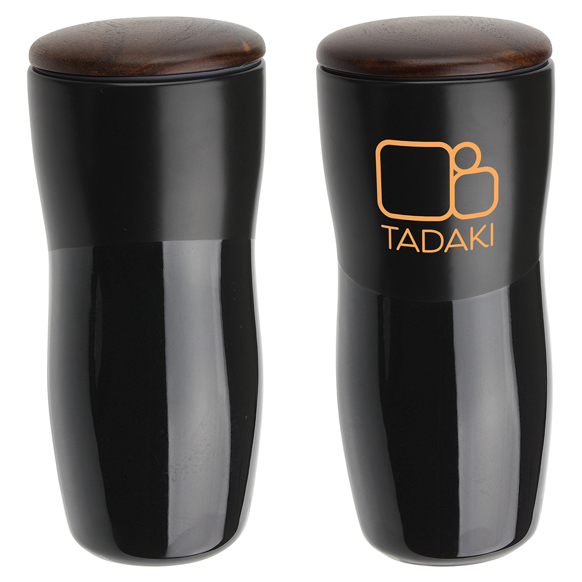 Picture of Adriano 12 oz Double-wall Ceramic Tumbler with Wood Lid