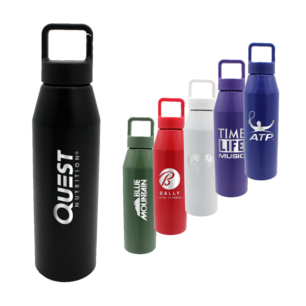 Picture of 25 oz. Recycled Aluminum Bottle with Carabiner Lid, Laser Engraved, Large