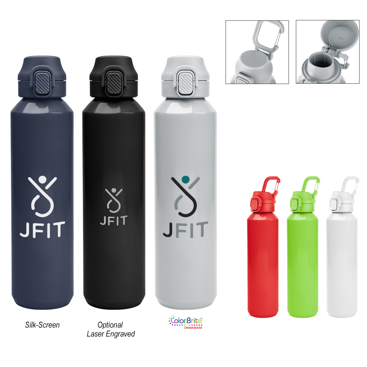 Picture of 27 Oz. Travis Recycled Aluminum Bottle With Carabiner
