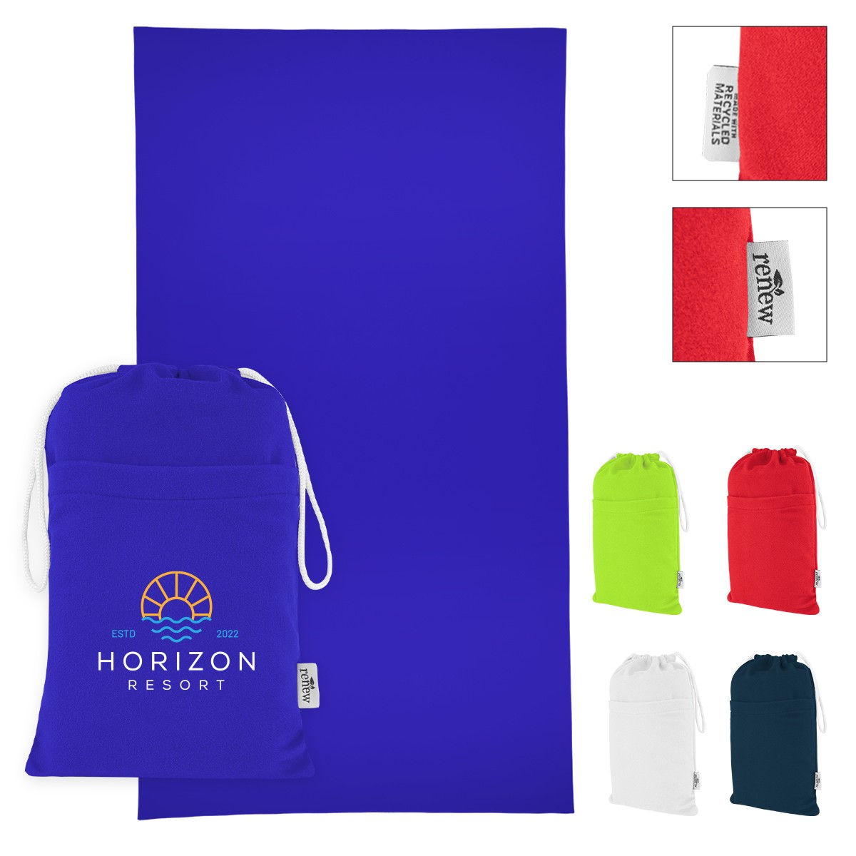 Picture of Sand-free Rpet Beach Towel With Pouch