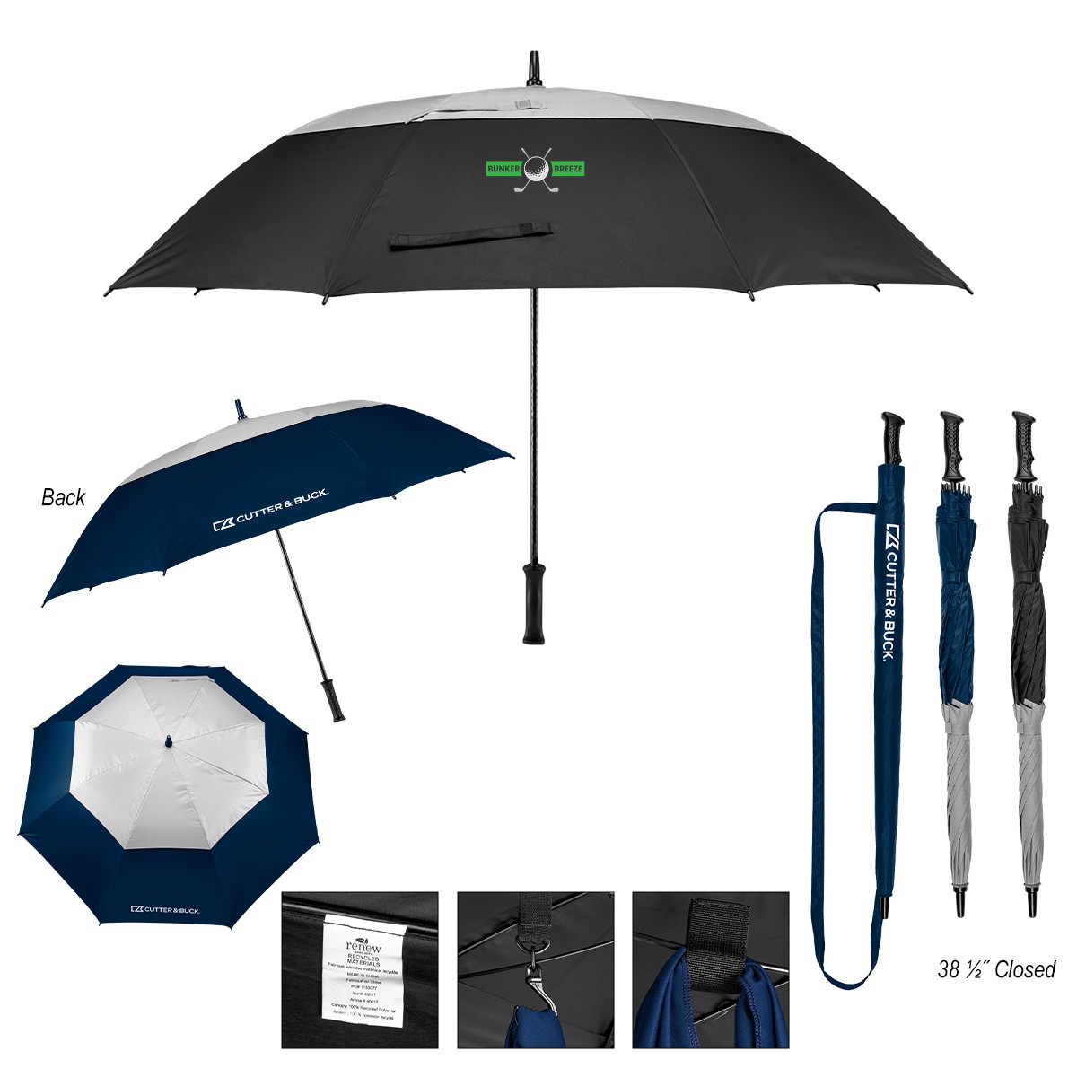 Picture of 60" Cutter & Buck® Arc Rpet Golf Umbrella