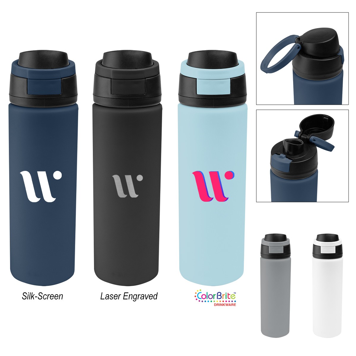 Picture of 32 Oz. Pop Sip Recycled Single Wall Stainless Steel Bottle