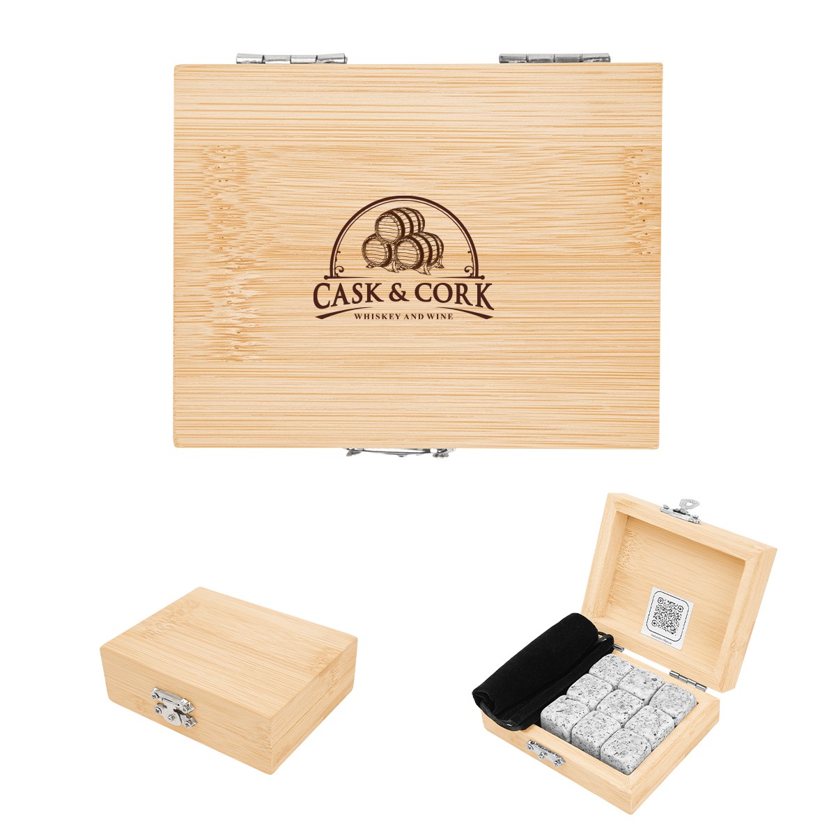Picture of Whiskey Stone Ice Cubes In Fsc® Bamboo Box